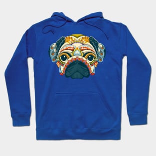 colorful pug head Hoodie